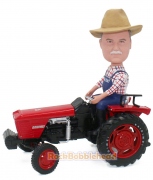 Farmer on Tractor Custom Bobblehead