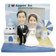 Wedding Couple At Aegean Sea Custom Bobblehead