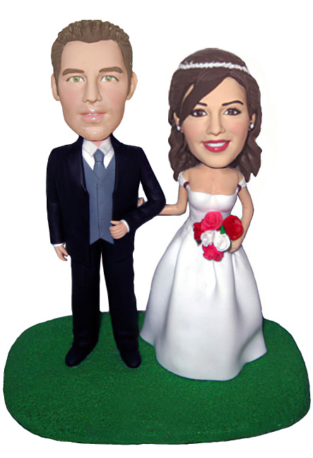 Traditional Couple Cake Topper Bobblehead