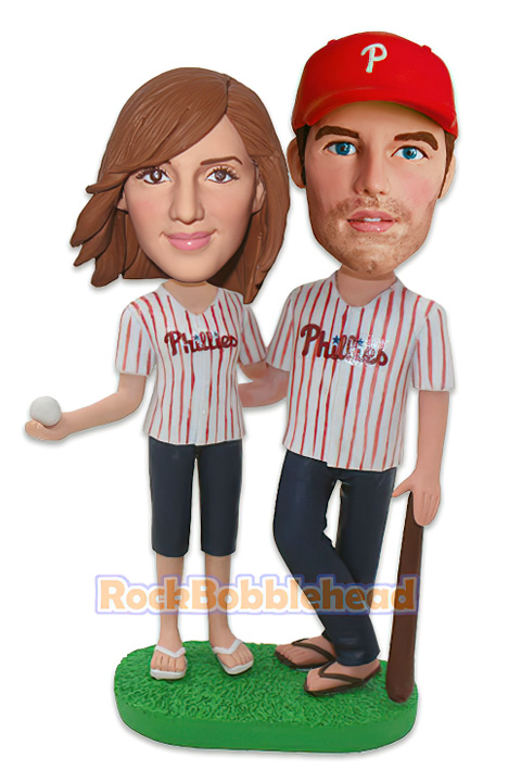Baseball Fans Couple Custom Bobblehead