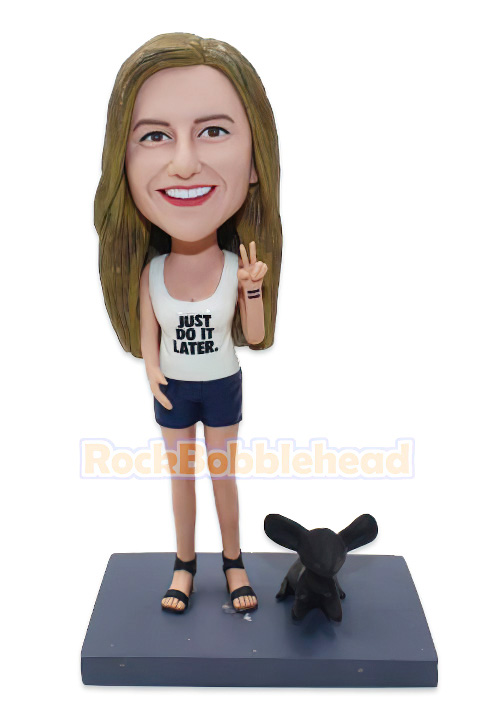 Custom Bobblehead Showing Victory Sign