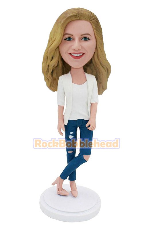 Custom High Heels Girl in Jeans Bobbleheads