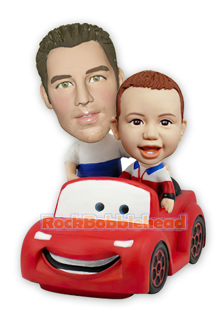 Father and Son In the Animated Car Bobblehead