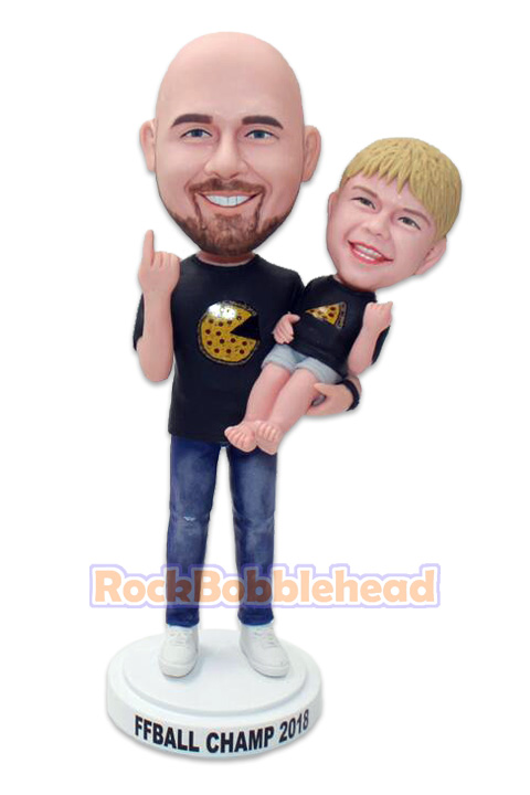 Father Holding His Baby Bobblehead