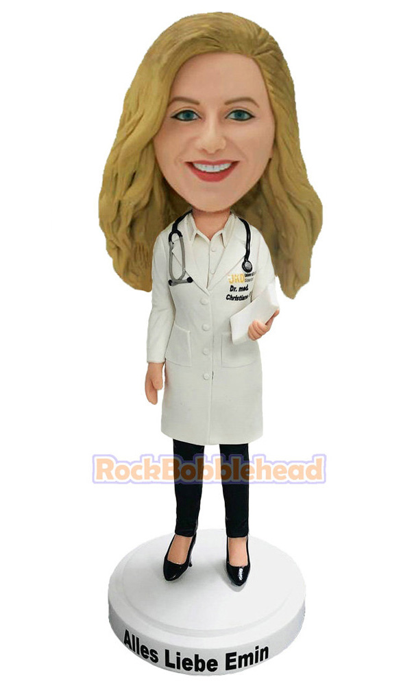 Female Doctor With Paperwork Bobblehead
