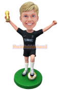 Custom Kid Bobblehead Holding a World Cup