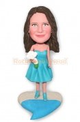 Bridesmaid Holding Wedding Bouquet Bobblehead