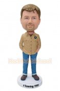 Casual Man Hands in Pocket Bobblehead