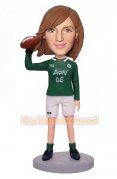 Female Football Fan Custom Bobblehead