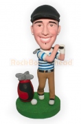 Golfing With Bag Custom Bobblehead