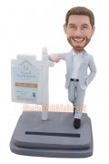 Male Realtor Card Holder Custom Bobblehead