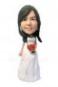 Bridesmaid Holding Flowers Custom Bobblehead