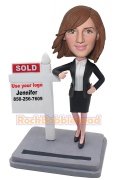 Real Estate Agent Business Card Holder Bobblehead