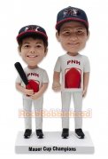 Father and Son Playing Baseball Custom Bobblehead