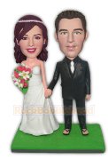 Wedding Couple Hand in Hand Custom Bobblehead