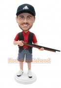 Hunter Custom Bobblehead Holding a Shotgun