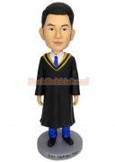 Personalized Graduation Bobblehead in Black Gown