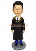 Personalized Graduation Bobblehead in Black Gown