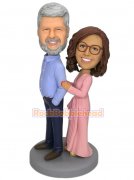 Happy Smiling Couple Custom Bobblehead