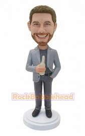 Handsome Boss Colleague in Suit Bobblehead