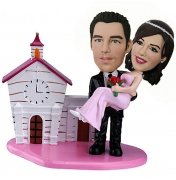 Groom Carries Bride Custom Bobblehead