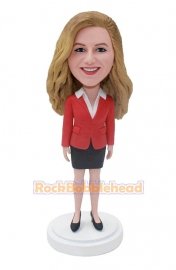 Custom White Collar Bobblehead