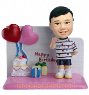 Happy Birthday Kid With Cake Bobblehead