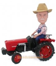 Farmer on Tractor Custom Bobblehead