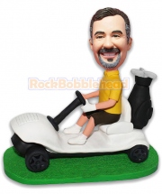 Golfer Driving Golf Car Custom Bobblehead