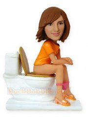 Pretty Girl On the Bowl Bobblehead