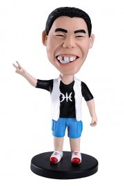 Blue Short Funny Guy Bobblehead